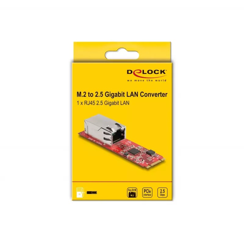 DeLOCK Converter M.2 Key B+M male to RJ45 2.5 Gigabit LAN port