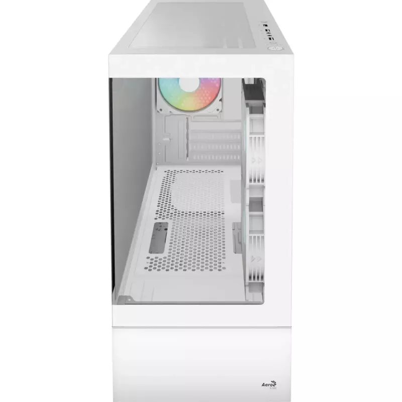 Tower PC Case AEROCOOL Viewport Mini-G-WT-v4 ARGB with two tempered glass panels, white