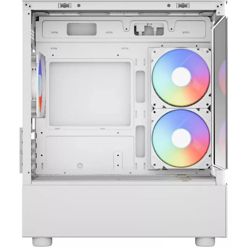 Tower PC Case AEROCOOL Viewport Mini-G-WT-v4 ARGB with two tempered glass panels, white