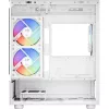 Tower PC Case AEROCOOL Viewport Mini-G-WT-v4 ARGB with two tempered glass panels, white