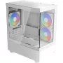 Tower PC Case AEROCOOL Viewport Mini-G-WT-v4 ARGB with two tempered glass panels, white