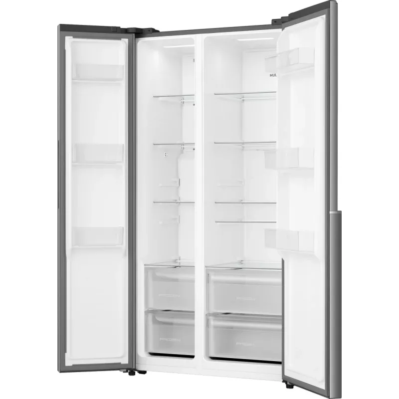 Gorenje Side by side NRS917E41X SI, Freestanding, American door, Grey, 2 door(s), Touch, LED