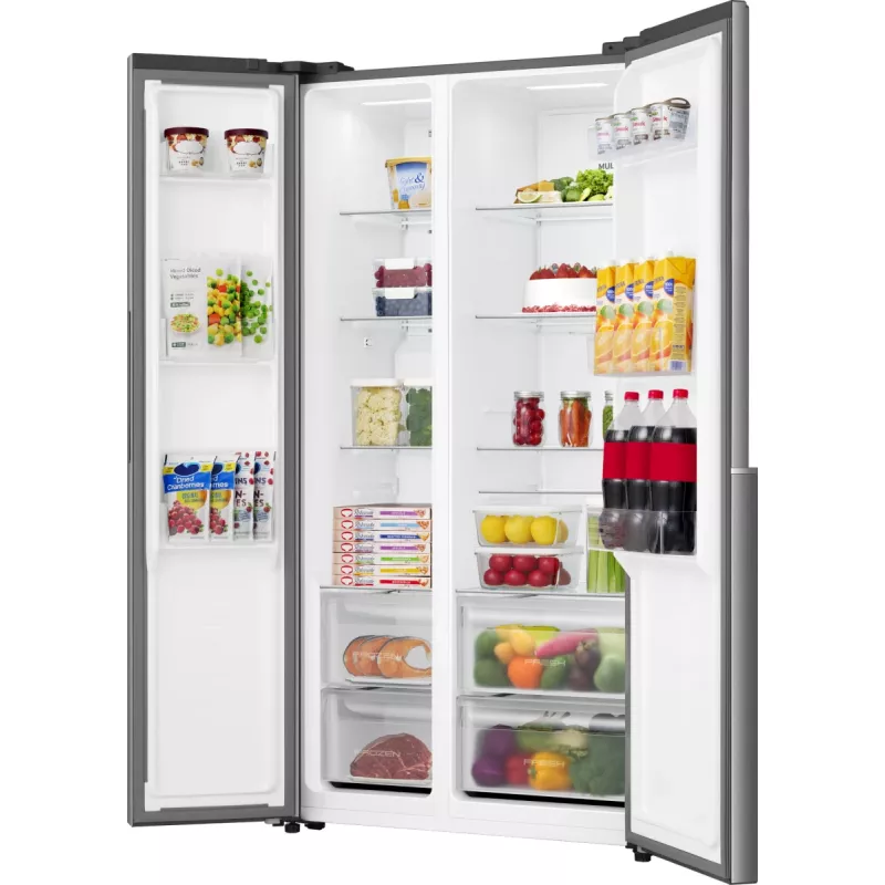 Gorenje Side by side NRS917E41X SI, Freestanding, American door, Grey, 2 door(s), Touch, LED