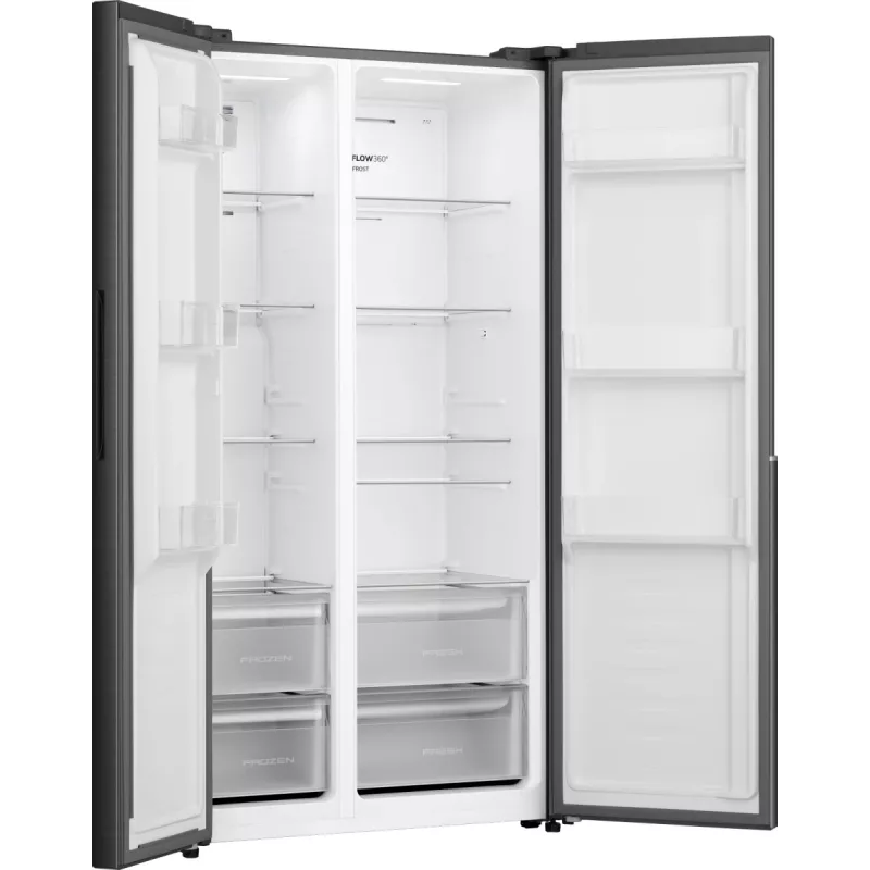 Gorenje HZF55082 NRS917E41BX G400, Freestanding, American door, Black, 2 door(s), Touch, LED