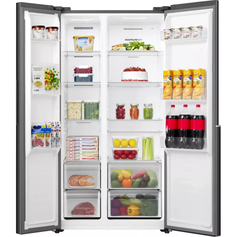 Gorenje HZF55082 NRS917E41BX G400, Freestanding, American door, Black, 2 door(s), Touch, LED