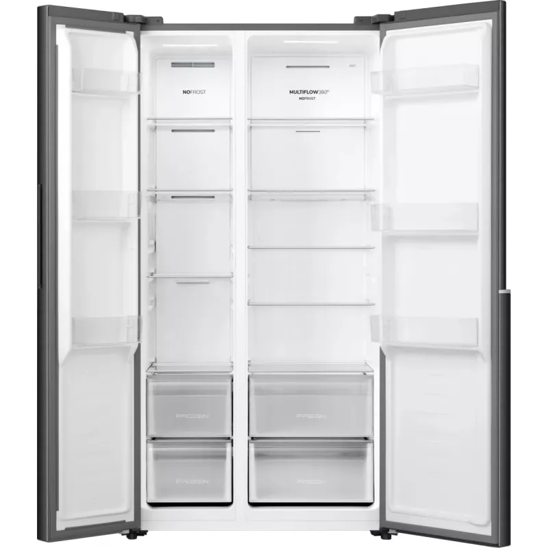 Gorenje HZF55082 NRS917E41BX G400, Freestanding, American door, Black, 2 door(s), Touch, LED