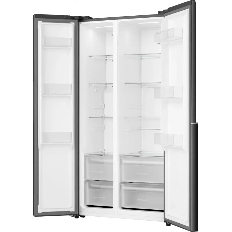 Gorenje HZF55082 NRS917E41BX G400, Freestanding, American door, Black, 2 door(s), Touch, LED
