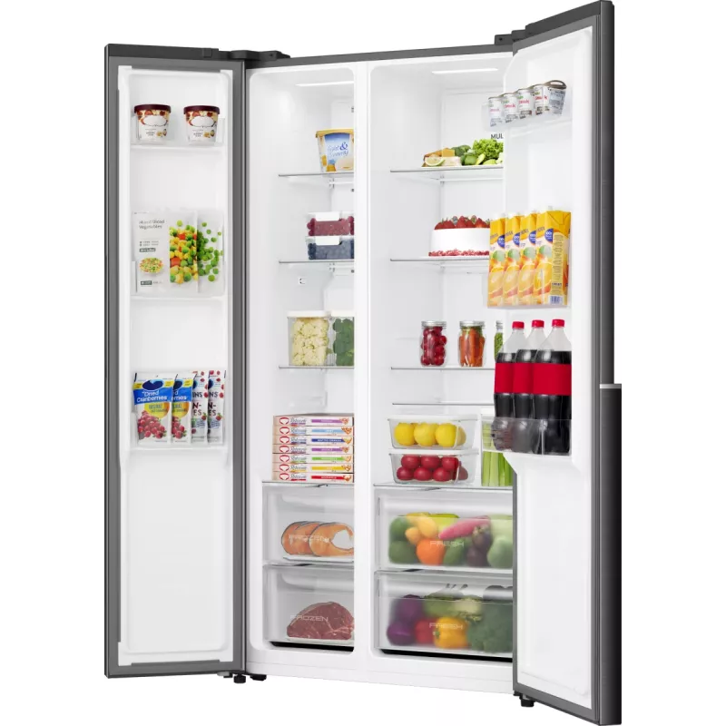 Gorenje HZF55082 NRS917E41BX G400, Freestanding, American door, Black, 2 door(s), Touch, LED