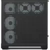 Tower case APNX V2-F-BK-v1 with three tempered glass panels, black