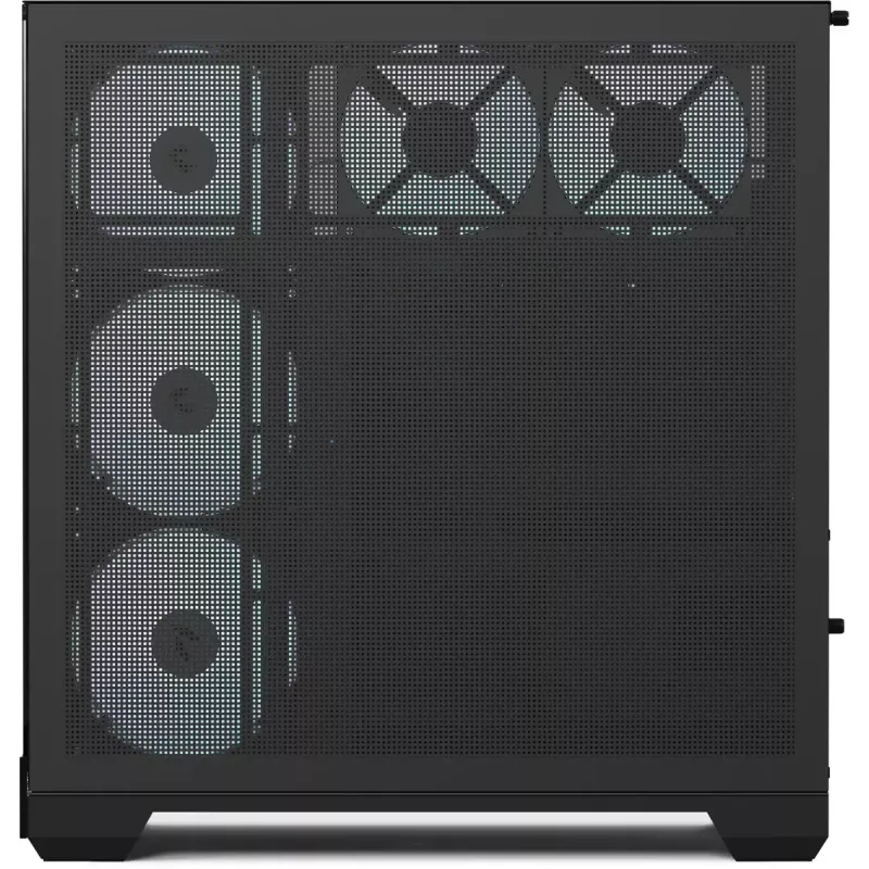 Tower case APNX V2-F-BK-v1 with three tempered glass panels, black