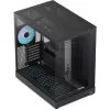 Tower case APNX V2-F-BK-v1 with three tempered glass panels, black