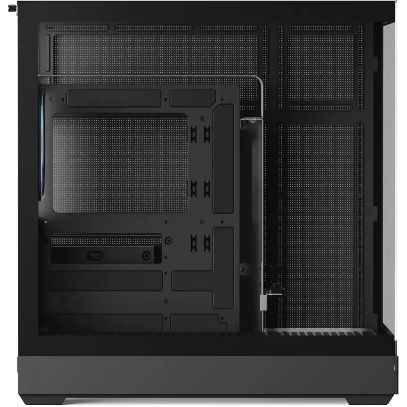 Tower case APNX V2-F-BK-v1 with three tempered glass panels, black