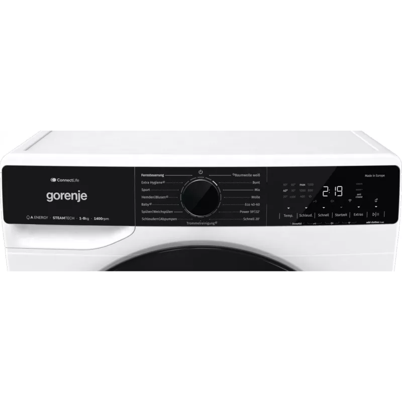 Gorenje WPNA84A2TS washing machine Front-load 8 kg 1400 RPM Black, White