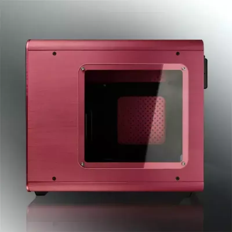 RAIJINTEK METIS PLUS Mini Tower PC case Red — Mini-ITX, 1x 3.5 inch bay, 4x 2.5 inch bays, 120 mm fans