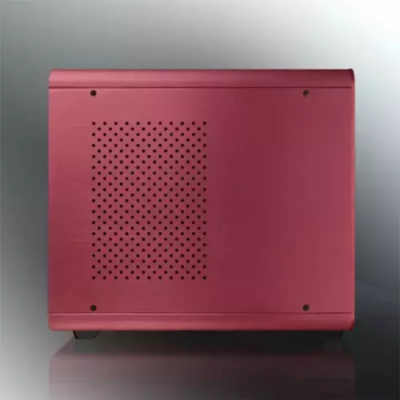 RAIJINTEK METIS PLUS Mini Tower PC case Red — Mini-ITX, 1x 3.5 inch bay, 4x 2.5 inch bays, 120 mm fans