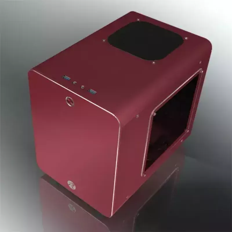RAIJINTEK METIS PLUS Mini Tower PC case Red — Mini-ITX, 1x 3.5 inch bay, 4x 2.5 inch bays, 120 mm fans