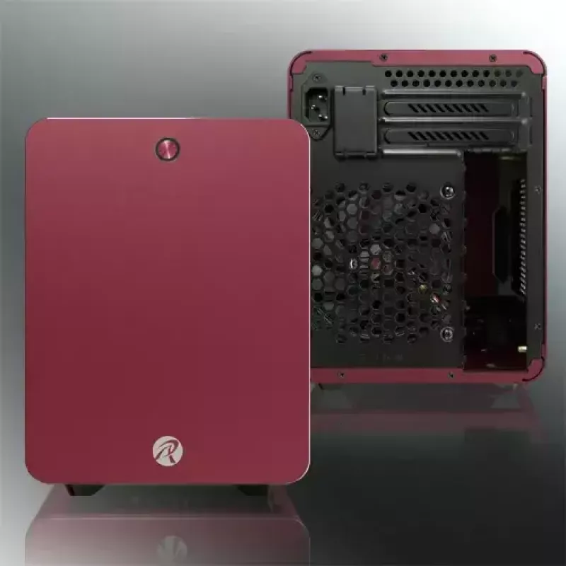RAIJINTEK METIS PLUS Mini Tower PC case Red — Mini-ITX, 1x 3.5 inch bay, 4x 2.5 inch bays, 120 mm fans