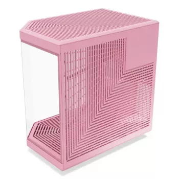 HYTE Y70 Milk Midi Tower PC Case, Pink — supports 120/140 mm fans, 2.5 inch & 3.5 inch drives, bottom PSU, 320×470×470 mm