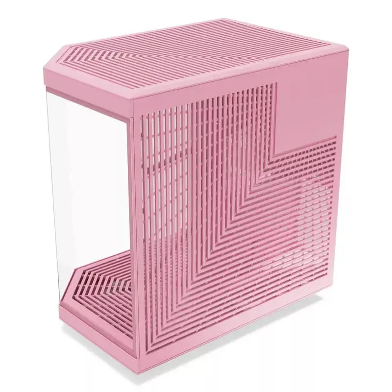 HYTE Y70 Milk Midi Tower PC Case, Pink — supports 120/140 mm fans, 2.5 inch & 3.5 inch drives, bottom PSU, 320×470×470 mm