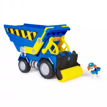 Rubble & Crew , Bark Yard Deluxe Dump Truck Construction Vehicle with Lights, Sounds & Wheeler Action Figure, Kids Toys for Boys & Girls Ages 3 and up