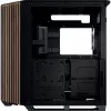 APNX Tower case V1-W-BK-v3 with two tempered glass panels and wood paneling, black