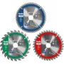 Circular saw blade set Einhell-KWB 584795, Ø165mm, bore 20mm, 3 pcs for chipboard, hardwood, plywood, plastic, softwood