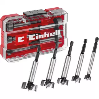 Forstner drill bit set Einhell-KWB 5 pcs, red/transparent, 1/4 inch shank, M-CASE (MPN 706003)