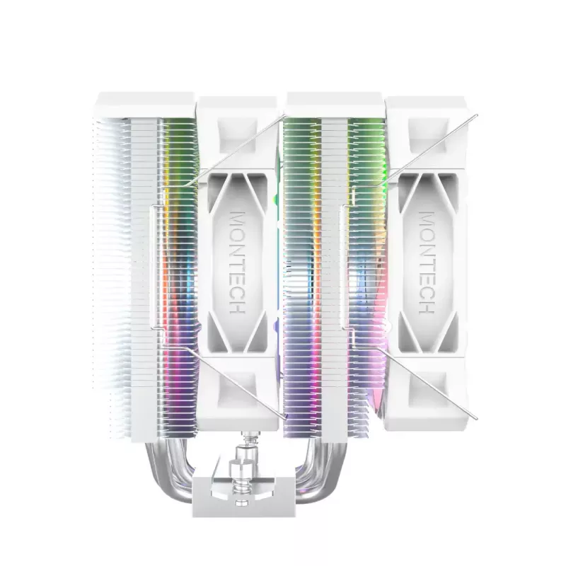 Air CPU cooler Montech NX600 ARGB 120 mm fan, White, 800–2000 RPM, Hydro Dynamic Bearing, supports AM4/AM5/LGA115x/1200/1700