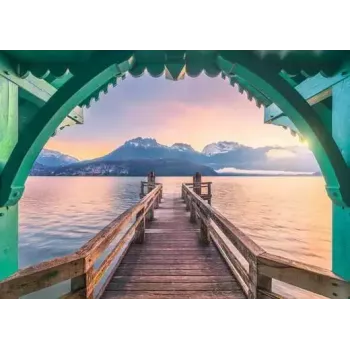 Jigsaw Puzzle Ravensburger Footbridge at Lac d'Annecy, France — 1000 pcs, 700 mm width