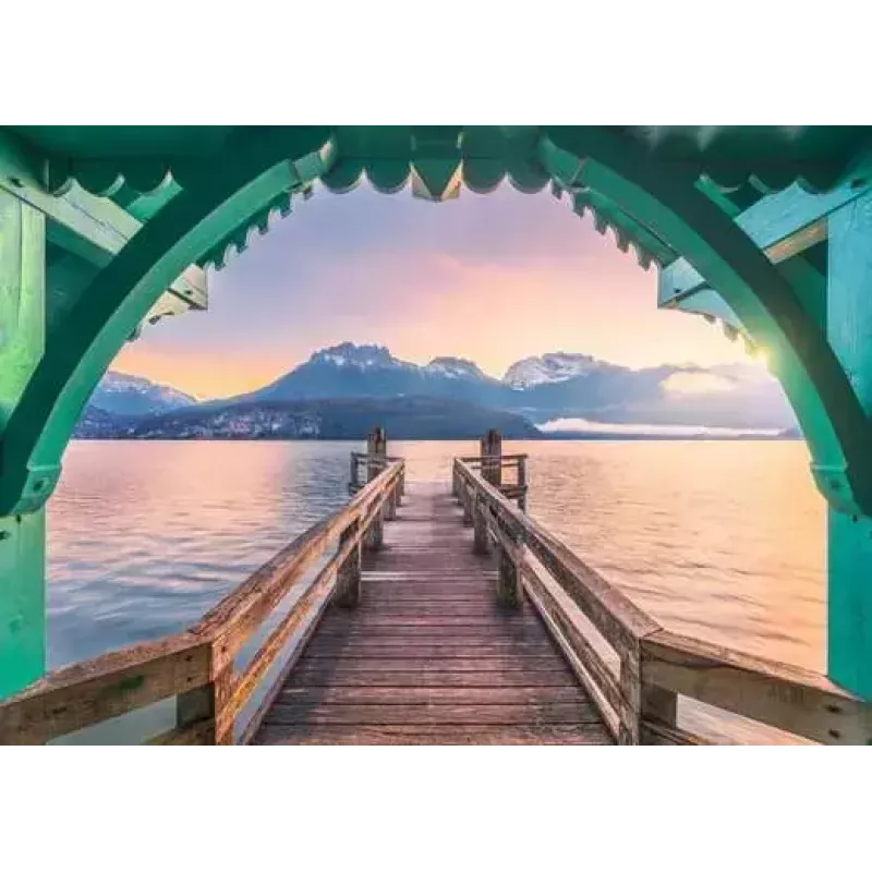 Jigsaw Puzzle Ravensburger Footbridge at Lac d'Annecy, France — 1000 pcs, 700 mm width