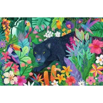 Jigsaw Puzzle Ravensburger Panther in the Blooming Jungle — 3000 pieces, large-format leisure puzzle
