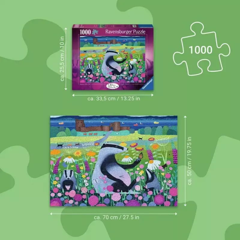 Jigsaw Puzzle Ravensburger Meadow Friends 1000 pieces, adult/teen, classic interlocking pieces