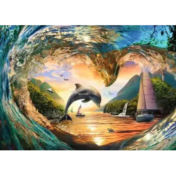 Jigsaw puzzle Ravensburger Sunset Splash, 1000 pieces, landscape, 700 mm width