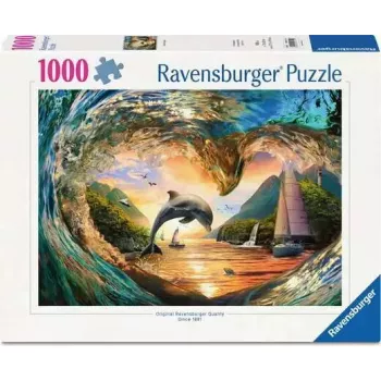 Jigsaw puzzle Ravensburger Sunset Splash, 1000 pieces, landscape, 700 mm width