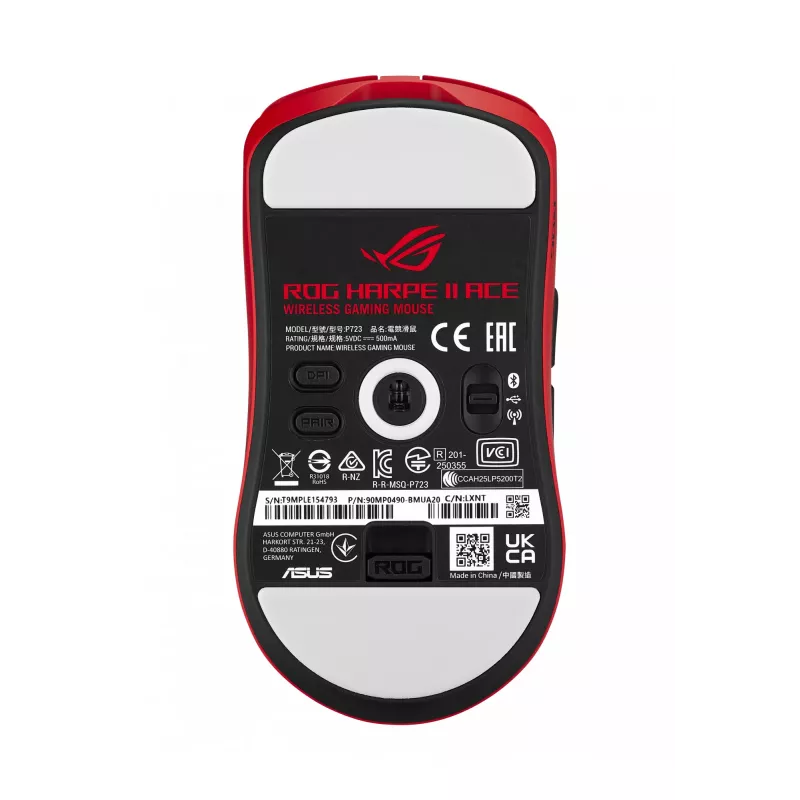 ASUS ROG Harpe II Ace RED mouse Gaming Right-hand RF Wireless + Bluetooth + USB Type-A Optical 42000 DPI