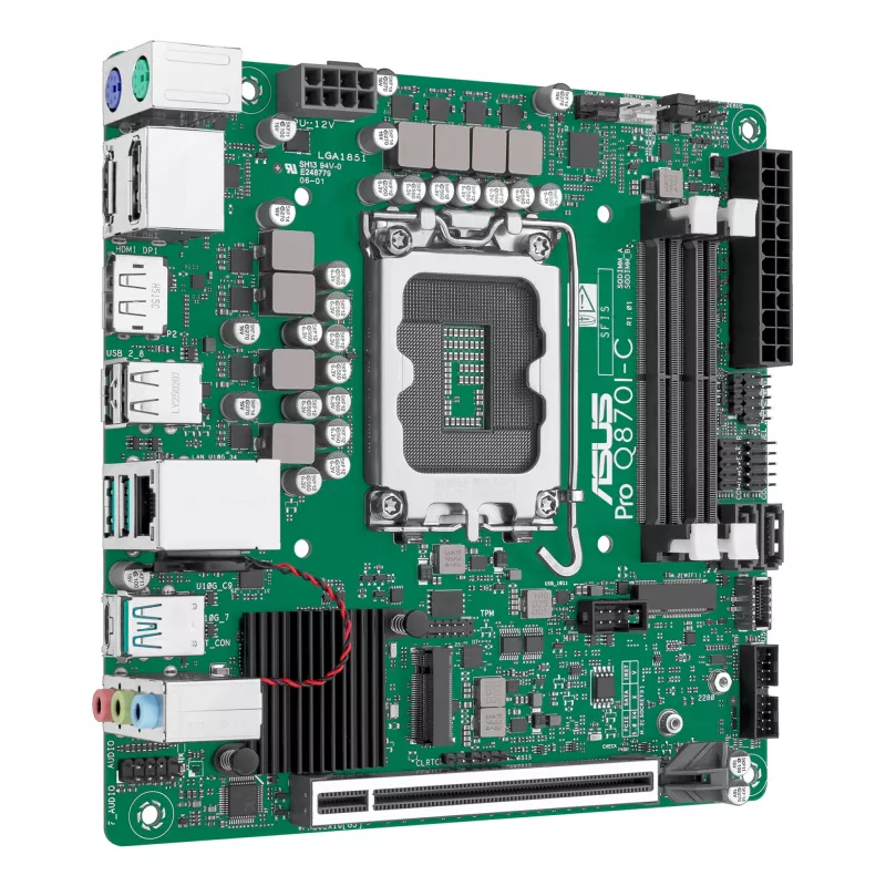 Mini ITX motherboard ASUS PRO Q870I-C-CSM LGA 1851, Intel Q870, DDR5 SO‑DIMM, 2 slots, up to 128 GB