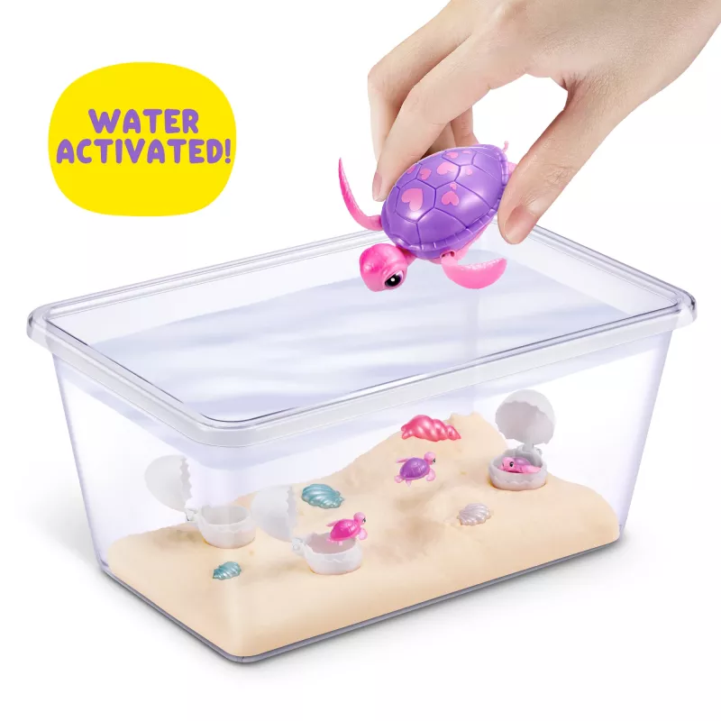 Zuru Pets Alive Mommy Turtle Surprise interactive toy, multicolour, LR44 battery