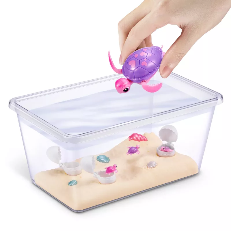 Zuru Pets Alive Mommy Turtle Surprise interactive toy, multicolour, LR44 battery