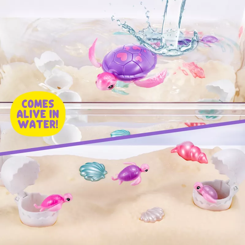 Zuru Pets Alive Mommy Turtle Surprise interactive toy, multicolour, LR44 battery
