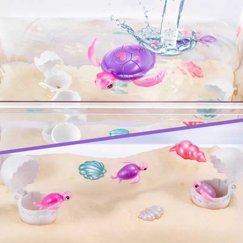 Zuru Pets Alive Mommy Turtle Surprise interactive toy, multicolour, LR44 battery