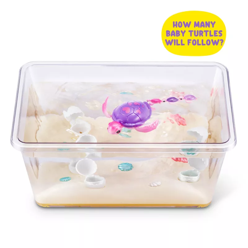 Zuru Pets Alive Mommy Turtle Surprise interactive toy, multicolour, LR44 battery