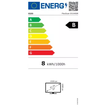 Computer monitor EIZO FlexScan EV2400R-WT — 23.8 inch (60.5 cm) Full HD IPS, 1920×1080, 5 ms, USB hub, speakers, height adjustable, VESA, white