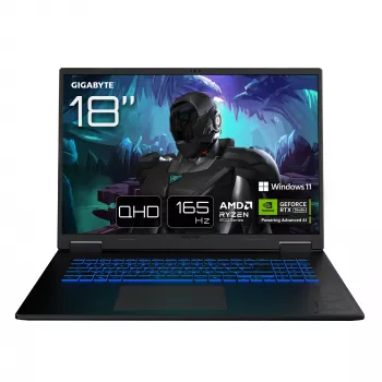 GIGABYTE GAMING A18 3VHK3DEC64SH laptop AMD Ryzen™ 7 260 45.7 cm (18 inch) WQXGA 32 GB DDR5-SDRAM 1 TB SSD NVIDIA GeForce RTX 5060 Wi-Fi 6E (802.11ax) Windows 11 Home Black
