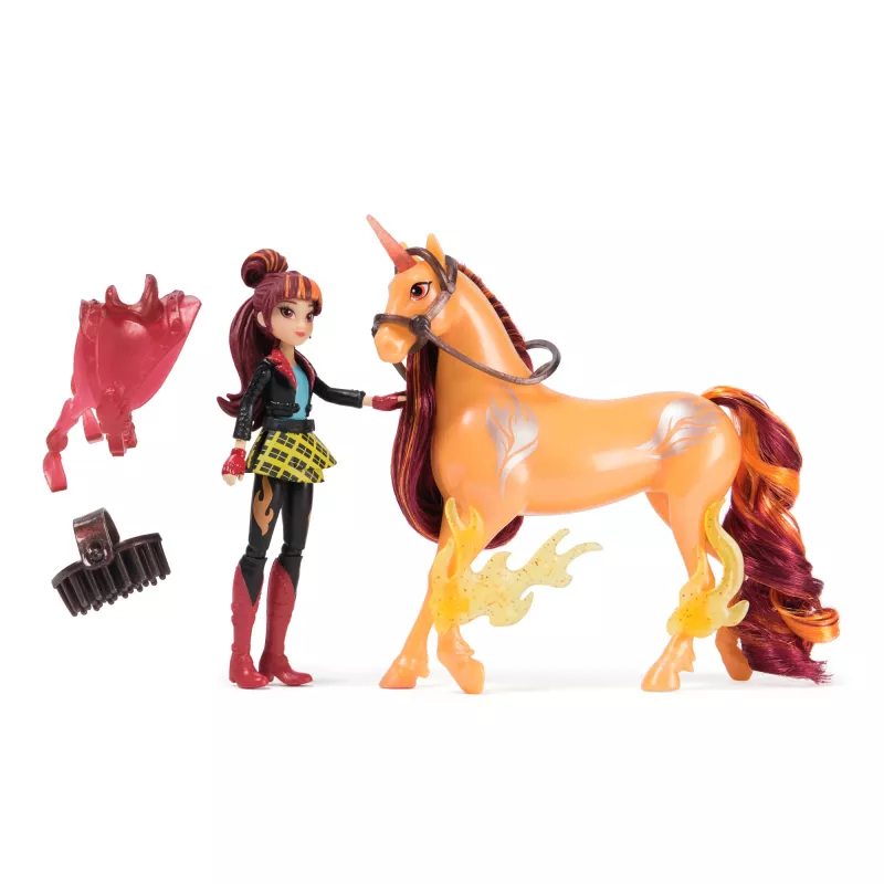 Unicorn Academy, Valentina & Cinder Power of Friendship Set, Easter Gifts Idea, Dolls & Unicorn Toys, Includes Translucent Saddle & 2 Power Accessories
