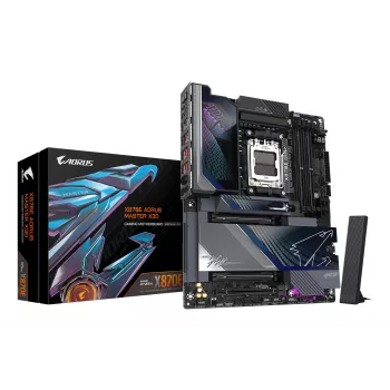 GIGABYTE X870E AORUS MASTER X3D Motherboard - Supports AMD Ryzen 9000 CPUs, 18+2+2 Phases Digital VRM, up to 9000Hz DDR5 (OC), 2xPCIe 5.0 + 3xPCIe 4.0, Wi-Fi 7, 10GbE LAN, USB 4