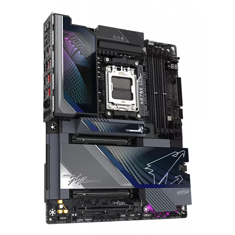 GIGABYTE X870E AORUS MASTER X3D Motherboard - Supports AMD Ryzen 9000 CPUs, 18+2+2 Phases Digital VRM, up to 9000Hz DDR5 (OC), 2xPCIe 5.0 + 3xPCIe 4.0, Wi-Fi 7, 10GbE LAN, USB 4