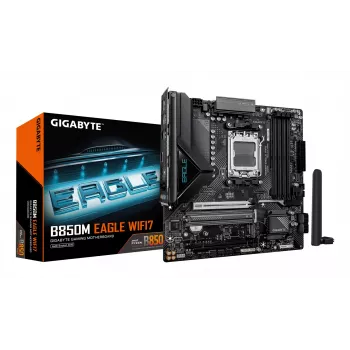Motherboard GIGABYTE B850M EAGLE WIFI7 — Micro ATX, Socket AM5, AMD B850, DDR5 up to 8200MHz (O.C.), 4 DIMM, PCIe 5.0, Wi‑Fi 7, 2.5 GbE