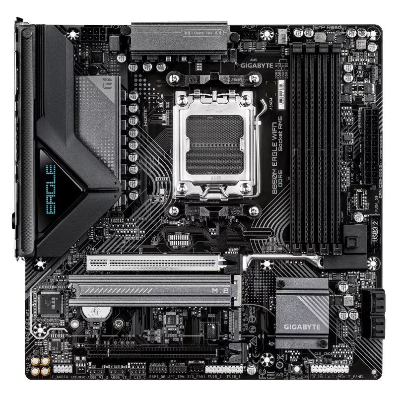 Motherboard GIGABYTE B850M EAGLE WIFI7 — Micro ATX, Socket AM5, AMD B850, DDR5 up to 8200MHz (O.C.), 4 DIMM, PCIe 5.0, Wi‑Fi 7, 2.5 GbE