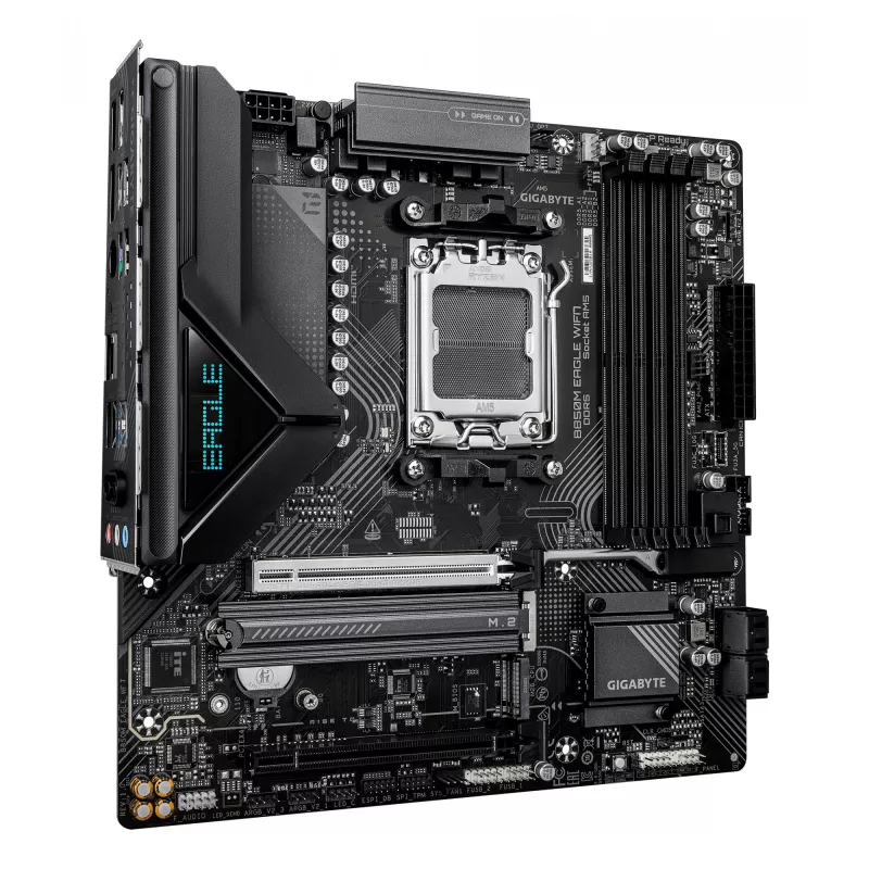 Motherboard GIGABYTE B850M EAGLE WIFI7 — Micro ATX, Socket AM5, AMD B850, DDR5 up to 8200MHz (O.C.), 4 DIMM, PCIe 5.0, Wi‑Fi 7, 2.5 GbE