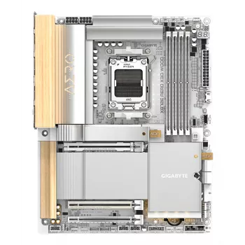 GIGABYTE X870E AERO X3D WOOD Motherboard - Supports AMD Ryzen 9000 CPUs, 16+2+2 Phases Digital VRM, up to 9000Hz DDR5 (OC), 2xPCIe 5.0 + 2xPCIe 4.0, Wi-Fi 7, 5GbE LAN, USB 4